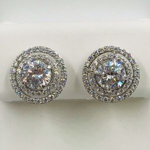 Stunning Double Halo CZ Earrings